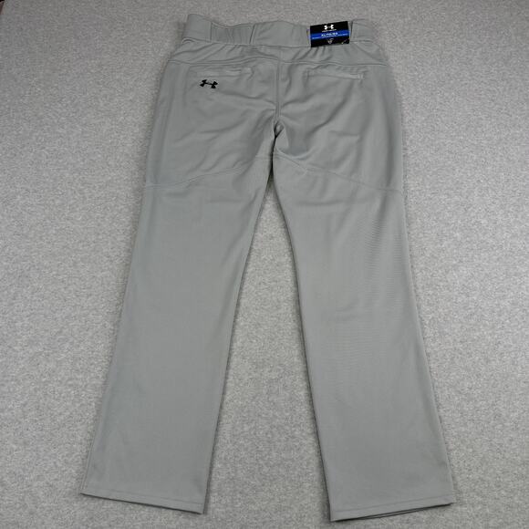 Under Armour HeatGear Baseball Pants Men XL Loose Relaxed Fit Gray Elastic Waist - Picture 6 of 16